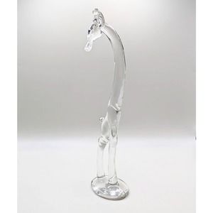 Vintage Heisey glass giraffe figurine with turned head